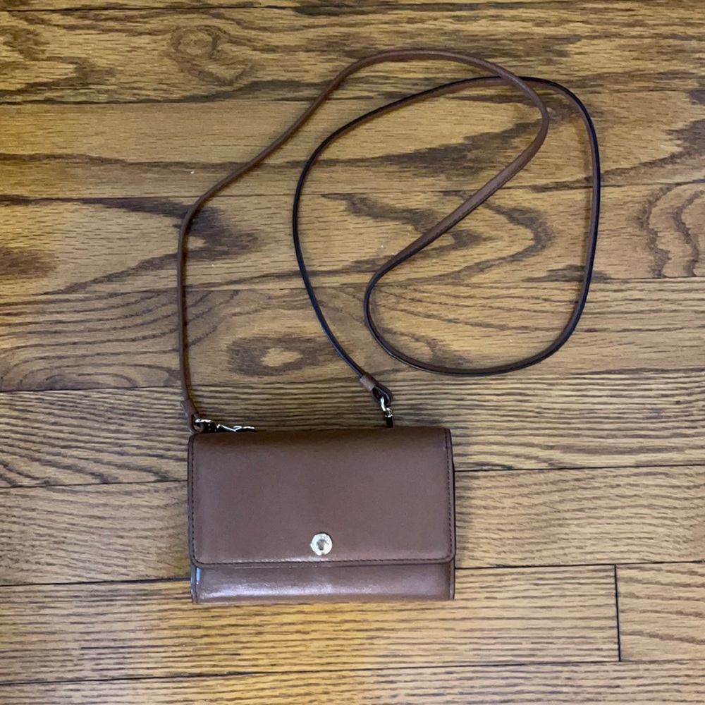 Brown Coach purse / wallet with a strap